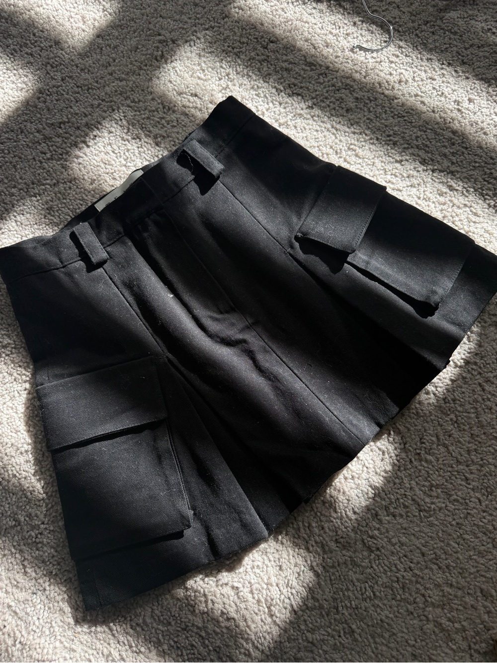 The Frankie Shop Black Cargo Pocket Skirt